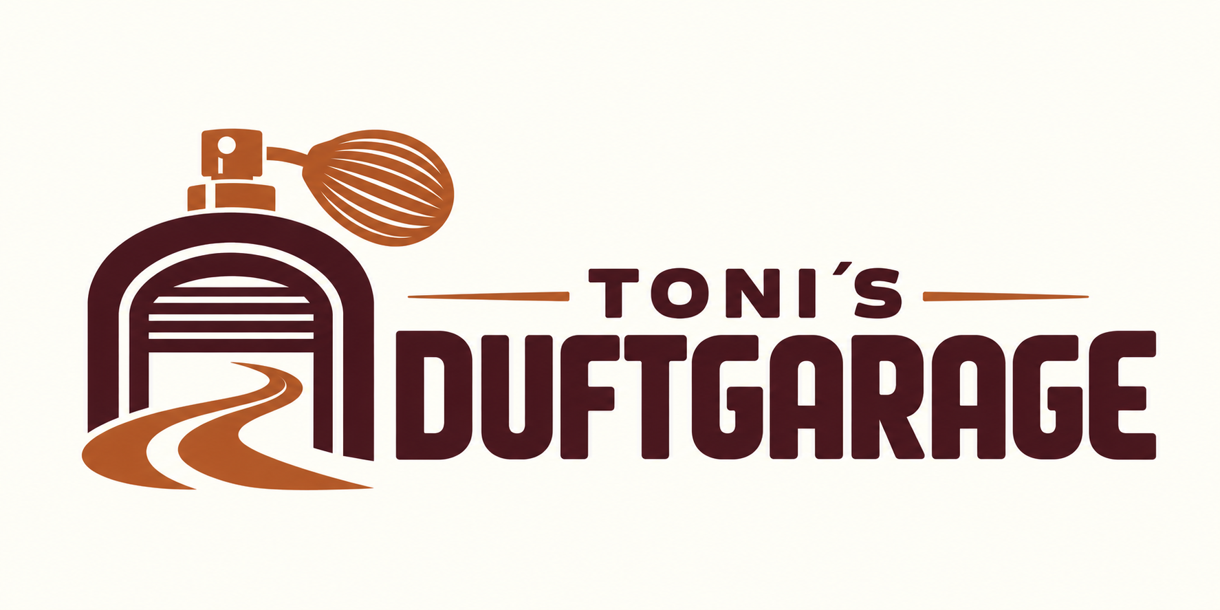 Toni´s Duftgarage – Logo mit Garage und Parfümflakon